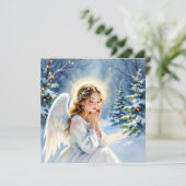 Angel Christmas Poem Personalized Feestdagenkaart (Staand voorkant)