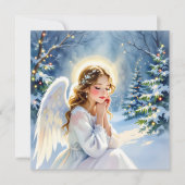 Angel Christmas Poem Personalized Feestdagenkaart (Voorkant)