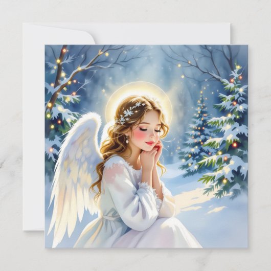 Angel Christmas Poem Personalized Feestdagenkaart (Voorkant)