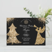 Angel Christmas Tree Family Dinner Party Kaart (Staand voorkant)