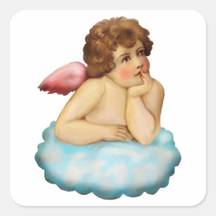 Angel Cloud Cupid Vierkante Sticker
