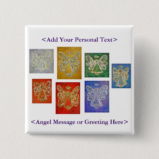 Angel Colour Series Button Gepersonaliseerd Berich (Voorkant)