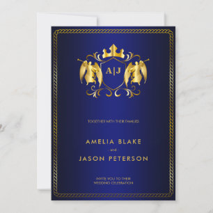 Angel Crest   Gold Royal Blue Luxurous Kaart