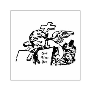 Angel Cross Bijbel "God zegene jou" Rubberstempel