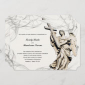 Angel Cross Christian Faire-part de mariage (Devant / Derrière)