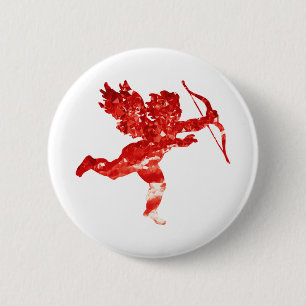 Angel Cupid Red Cherub Ronde Button 5,7 Cm