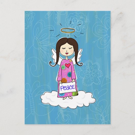 Angel dans Doodle Heaven Carte postale (Devant)