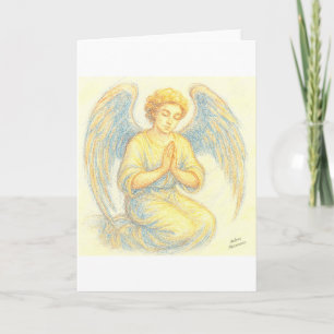 Angel dans la prière Carte de vacances plat