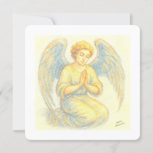 Angel dans la prière Carte de vacances plat