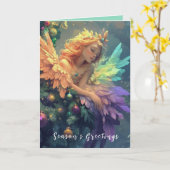 Angel dans une carte d'arbre de Noël (Fleur jaune)