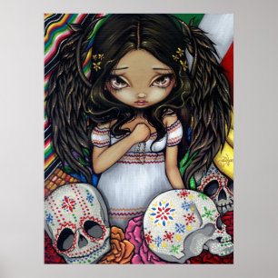 Angel de los Muertos Art Afdrukdag van de doden Poster