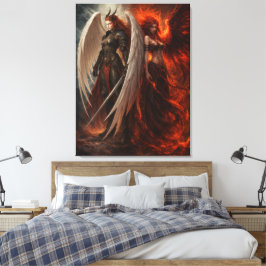 Angel & Demon – Embodiment of Duality Canvas Afdruk