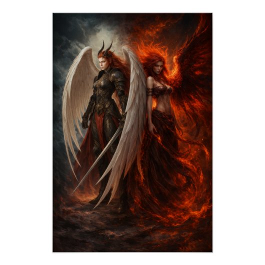 Angel & Demon – Embodiment of Duality Perfect Poster (Voorkant)