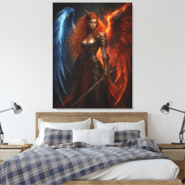 Angel & Demon – Guardian of Light and Fire  Canvas Afdruk