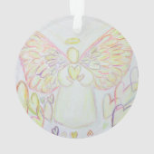 Angel des Coeurs Art Cadeau de vacances Ornament (dos)
