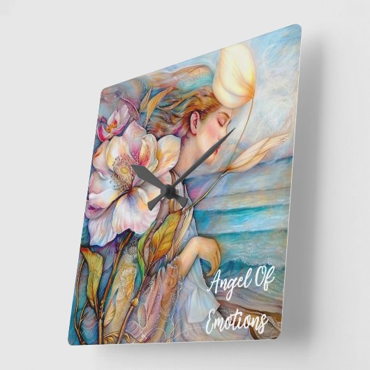 Angel Des Émotios Turquoise Horloge Mur (Angle)