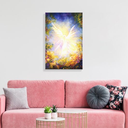 "Angel Descending" Guardian engel dalend. Canvas Afdruk (Insitu (Woonkamer))