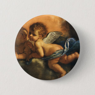 Angel detail, Patron Saints of Modena van Guercino Ronde Button 5,7 Cm