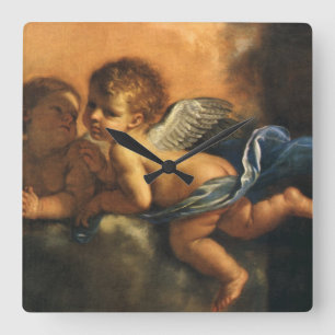 Angel detail, Patron Saints of Modena van Guercino Vierkante Klok