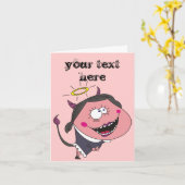 Angel Devil Girl Grappige gepersonaliseerde Wenska Kaart (Gele Bloem)