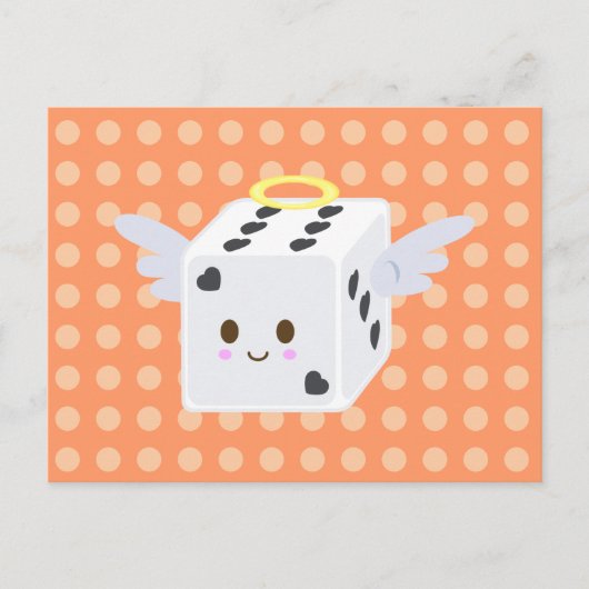 Angel Dice met hart Briefkaart (Voorkant)