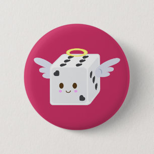Angel Dice met hart Ronde Button 5,7 Cm