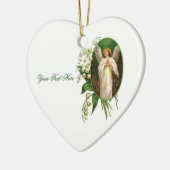 Angel die bidt in een tuin keramisch ornament (Links)