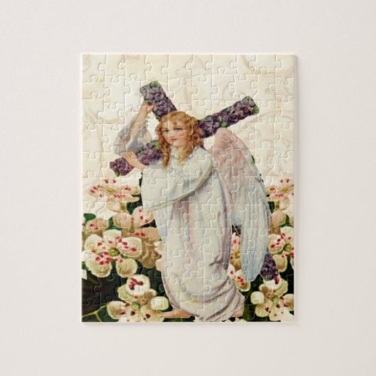 Angel die een kruis draagt legpuzzel (Verticaal)