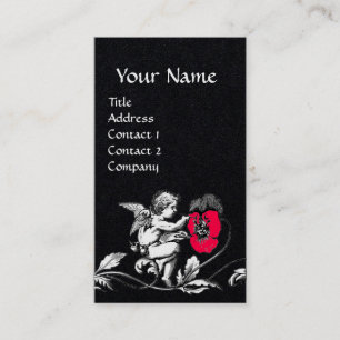 ANGEL DIE EEN PINKSTROOM, zwart MONOGRAM-papier BE Visitekaartje