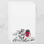 ANGEL DIE EEN PINKSTROOMMONOGRAM BETEKENT BRIEFPAPIER (Voorkant / Achterkant)