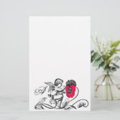 ANGEL DIE EEN PINKSTROOMMONOGRAM BETEKENT BRIEFPAPIER (Staand voorkant)