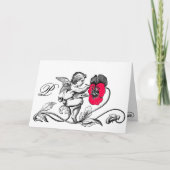 ANGEL DIE EEN PINKSTROOMMONOGRAM BETEKENT NOTITIEKAARTJE (Voorkant)