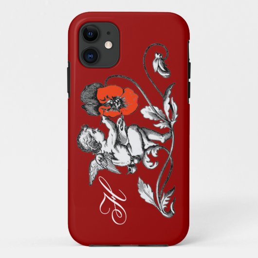 ANGEL DIE EEN RODE STROOM, MONOGRAM, Rood PAINEERT Case-Mate iPhone Case (Achterkant)