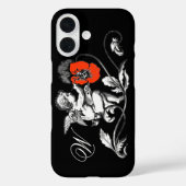 ANGEL DIE EEN RODE STROOM, MONOGRAM, zwart BEWEEGT Case-Mate iPhone Case (Achterkant)