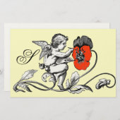 ANGEL DIE EEN RODE STROOMMONOGRAM BETEKENT BRIEFPAPIER (Voorkant / Achterkant)