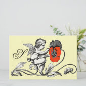 ANGEL DIE EEN RODE STROOMMONOGRAM BETEKENT BRIEFPAPIER (Staand voorkant)