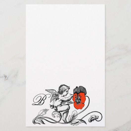 ANGEL DIE EEN RODE STROOMMONOGRAM BETEKENT BRIEFPAPIER (Voorkant)