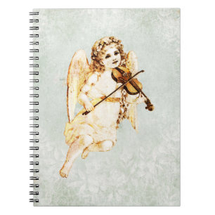 Angel die een Violin speelt op achtergrond Notitieboek