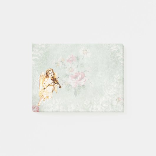 Angel die een Violin speelt op  achtergrond Post-it® Notes (Voorkant)