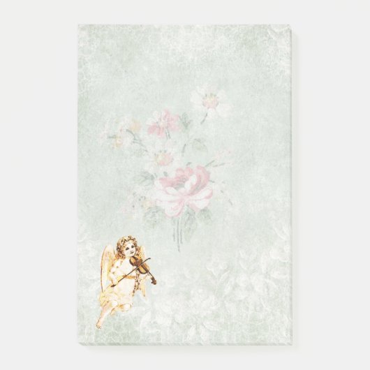 Angel die een Violin speelt op achtergrond Post-it® Notes (Voorkant)