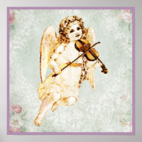 Angel die een Violin speelt op achtergrond