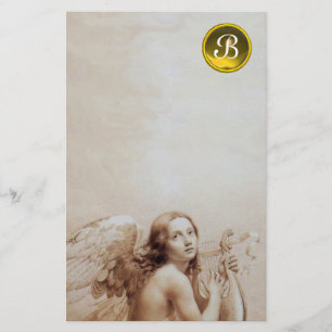 ANGEL DIE LYRA OVER DE KLEUTEN SPEELT , GEM MONOGR BRIEFPAPIER