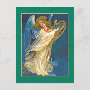 Angel die muziek speelt op een Harp Briefkaart