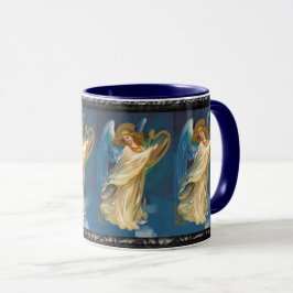 Angel die muziek speelt op een Harp Mok