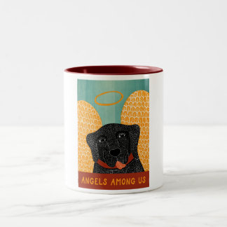 Angel Dog Black Angels onder ons Tweekleurige Koffiemok