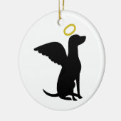 Angel Dog Keramisch Ornament (Links)