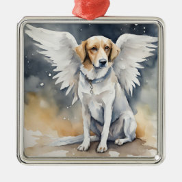 Angel Dog Waterverf Metalen Ornament