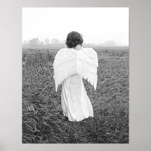 Angel Elegant Black en White Photo Art Poster