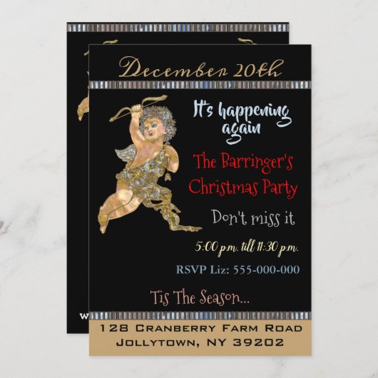 Angel Elegant Kerstfeest Kaart (Voorkant / Achterkant)