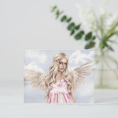 Angel en carte postale rose (Debout devant)